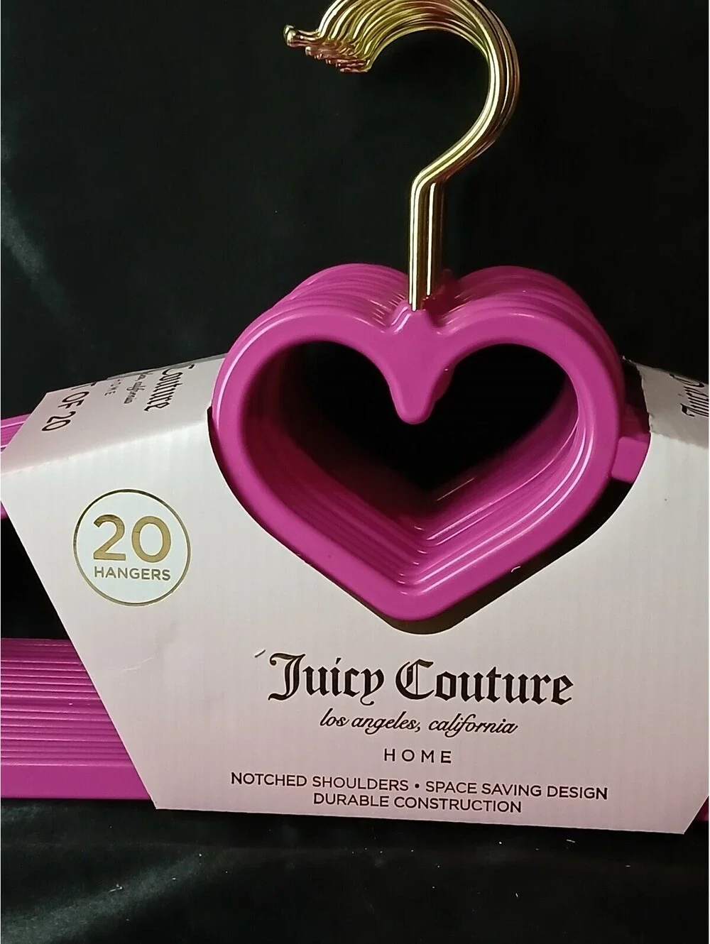 Juicy Couture Heart Hangers Set of 20 Pink Barbiecore Kawaii Y2K Organization